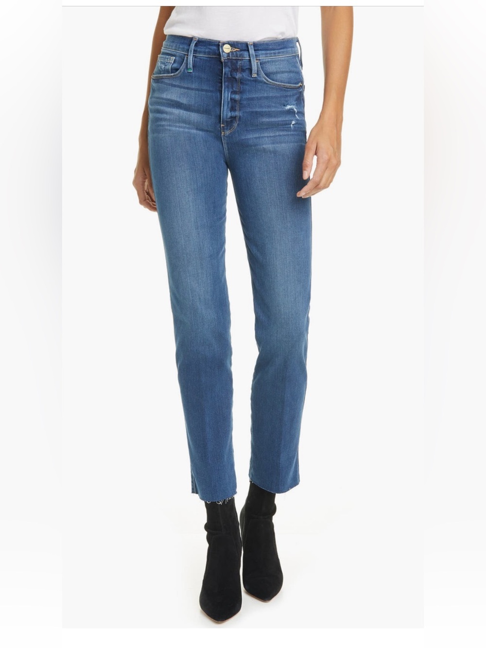 Frame Denim Le Sylvie Slender Straight Deep Indigo Straight-Leg Jeans